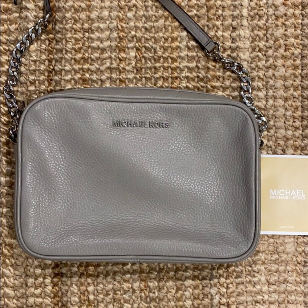 MICHAEL KORS - grey leather habdbag